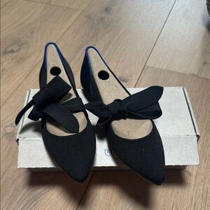 Rothy's Black Flats with Bow Detail